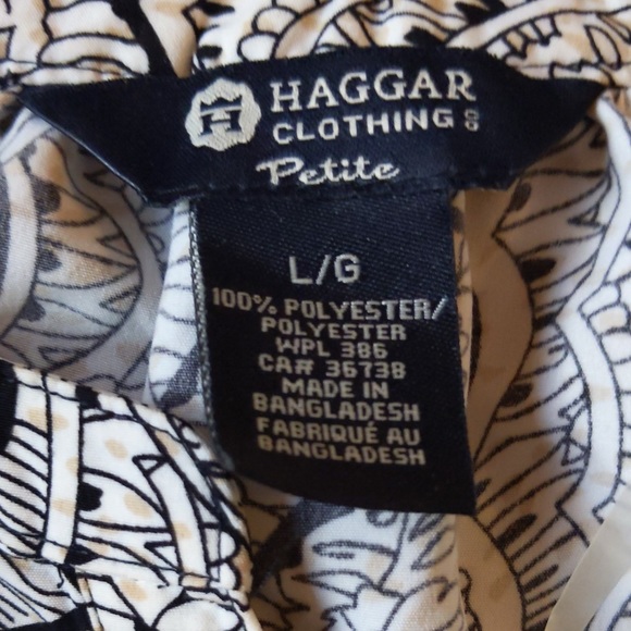 Haggar White to Blue Ombré Quarter Button up Blouse - Picture 4 of 4